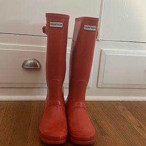 Orange Hunter rain boots